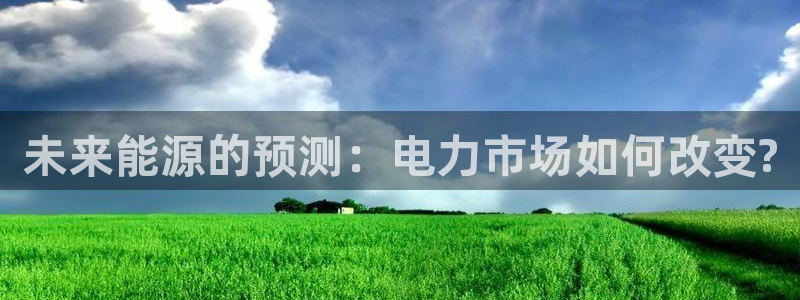 星辉平台体育f开号：未来能源的预测：电力市场如何改变?