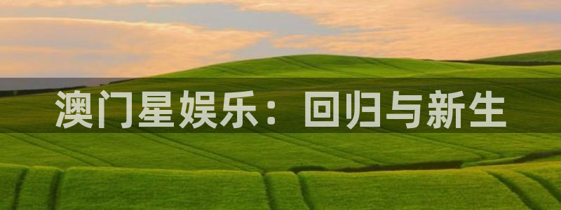 星辉平台ccmpc：澳门星娱乐：回归与新生